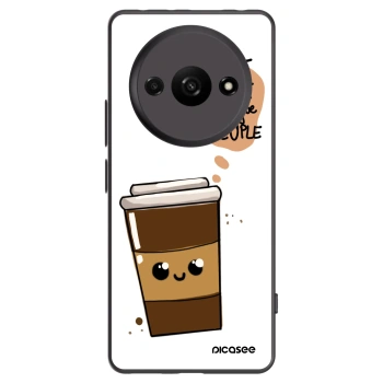 Picasee Xiaomi Redmi A3 Hülle - Schwarzes Silikon - Cute coffee