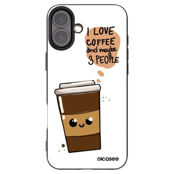 Picasee Apple iPhone 16 Plus Hülle - Schwarzes Silikon - Cute coffee