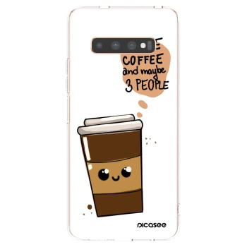 Picasee Samsung Galaxy S10 Plus G975 Hülle - Transparentes Silikon - Cute coffee