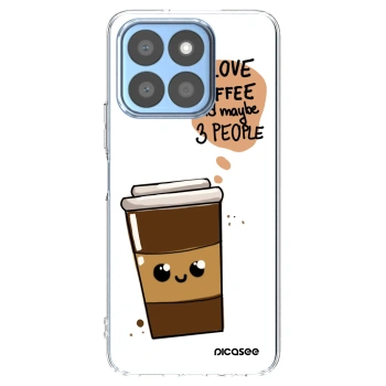 Picasee Honor X8c Hülle - Transparentes Silikon - Cute coffee