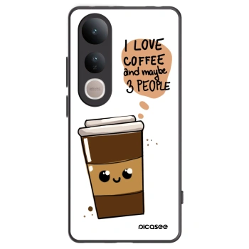 Picasee Vivo V50 Lite 5G Hülle - Schwarzes Silikon - Cute coffee