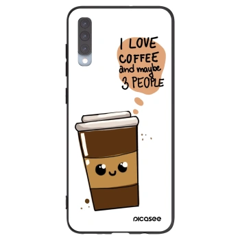 Picasee Samsung Galaxy A70 A705F Hülle - Schwarzes Silikon - Cute coffee