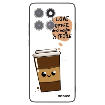 Picasee Motorola Edge 60 Fusion Hülle - Schwarzes Silikon - Cute coffee