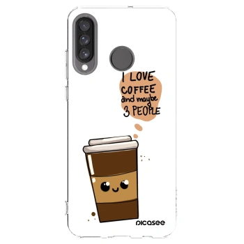 Picasee Huawei P30 Lite Hülle - Transparentes Silikon - Cute coffee