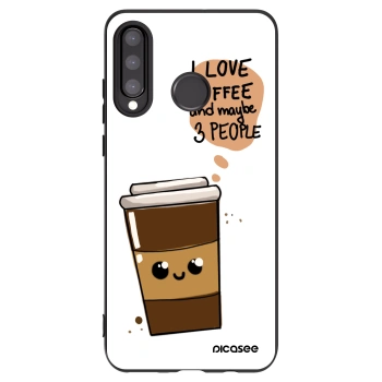 Picasee Huawei P30 Lite Hülle - Schwarzes Silikon - Cute coffee