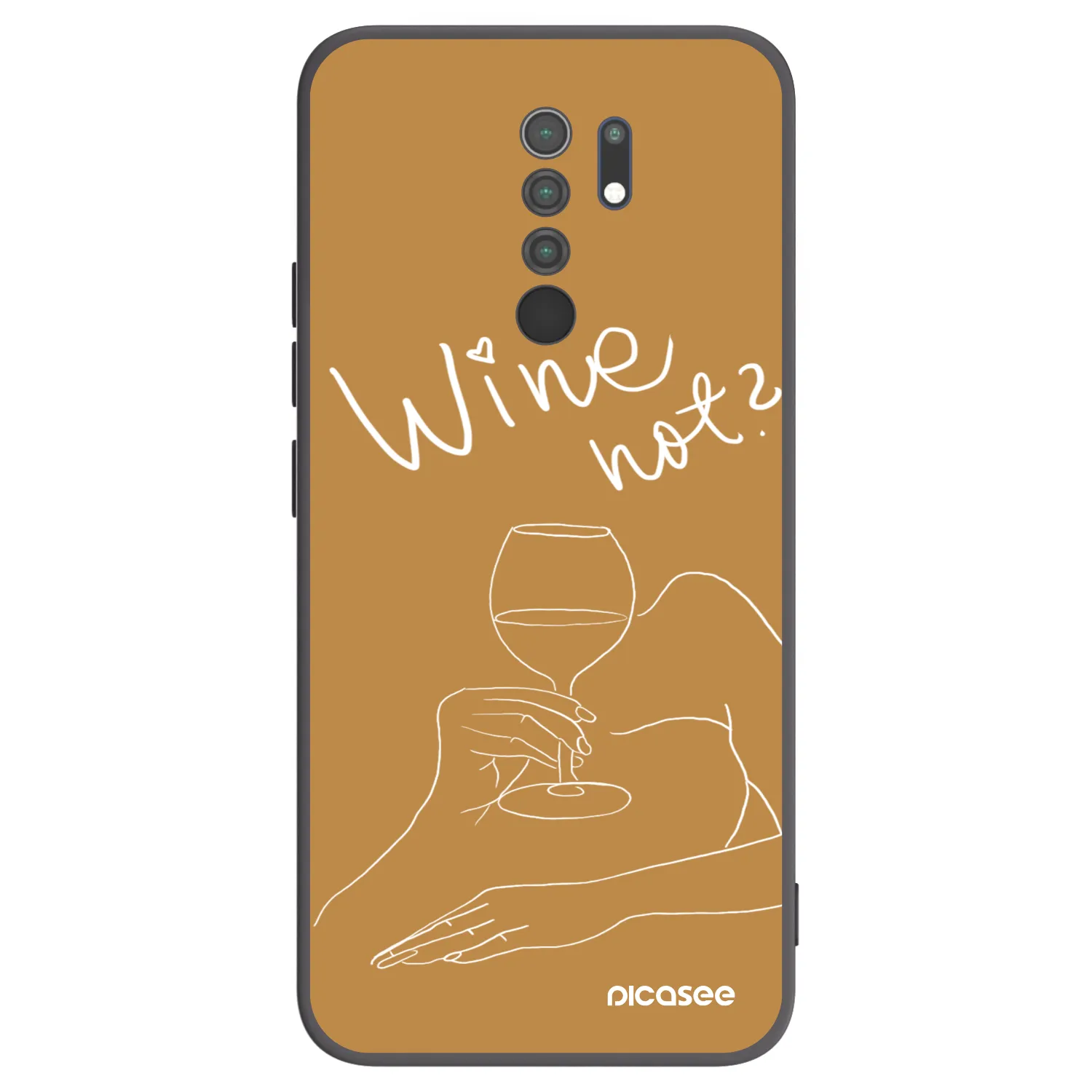 Picasee Xiaomi Redmi 9 Hülle - Schwarzes Silikon - Wine not