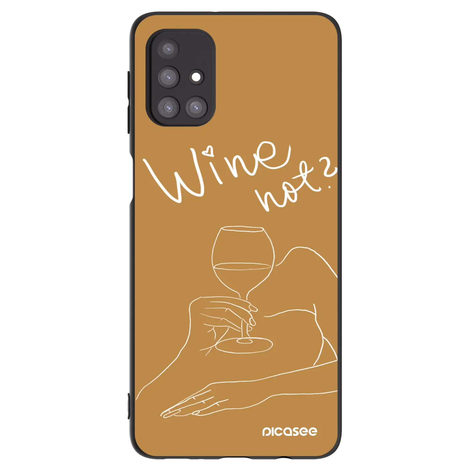 Picasee Samsung Galaxy M31s Hülle - Schwarzes Silikon - Wine not