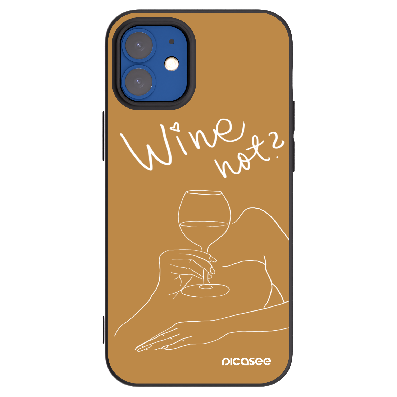 Picasee Apple iPhone 12 mini Hülle - Schwarzes Silikon - Wine not