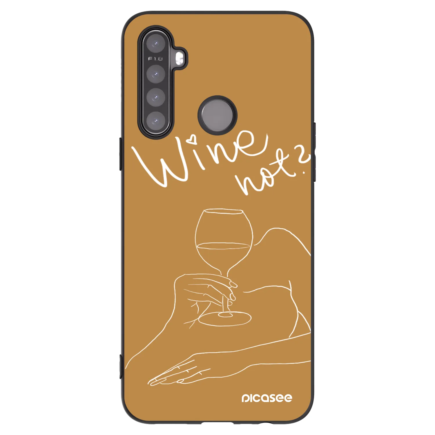 Picasee Realme 6i Hülle - Schwarzes Silikon - Wine not