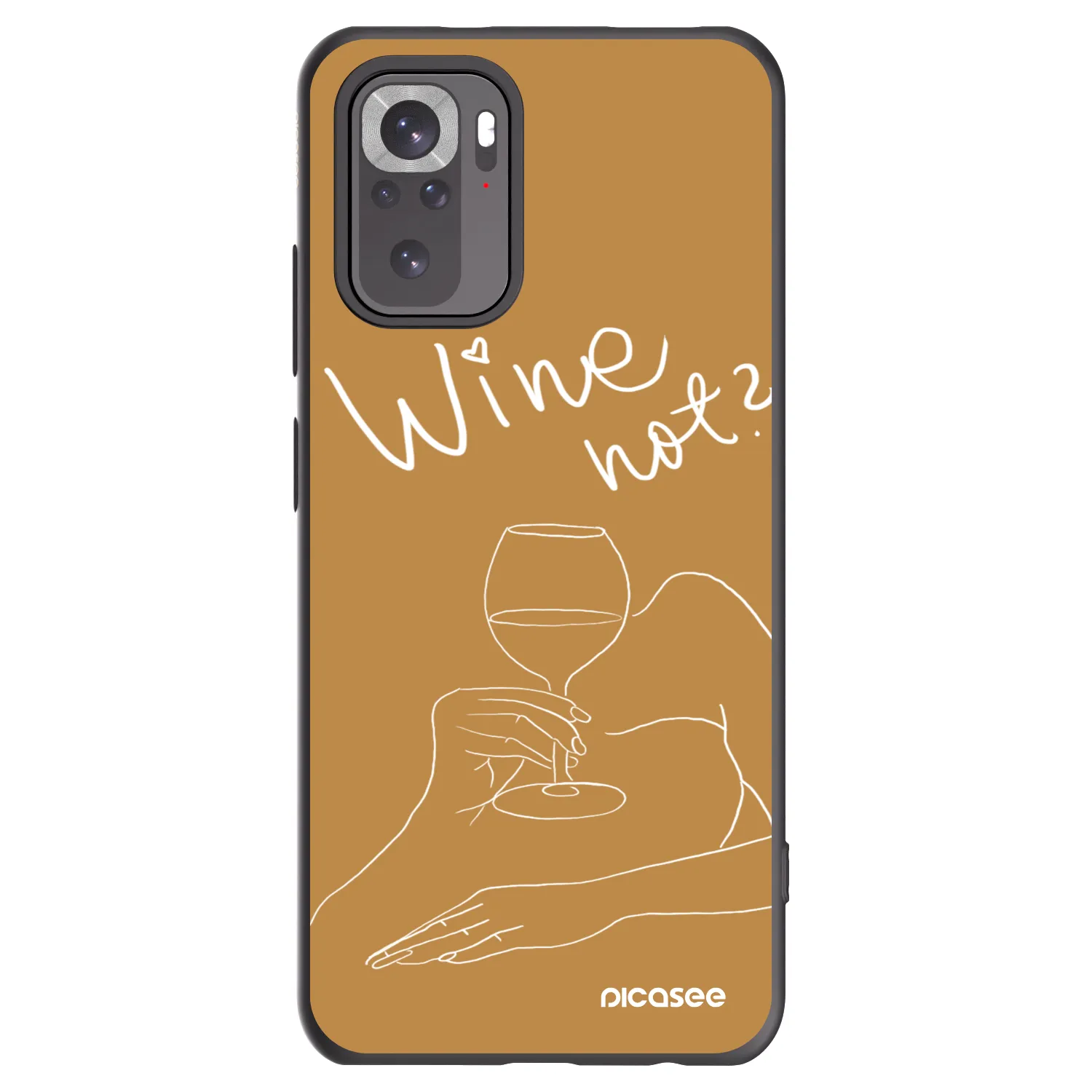 Picasee Xiaomi Redmi Note 10S Hülle - Schwarzes Silikon - Wine not