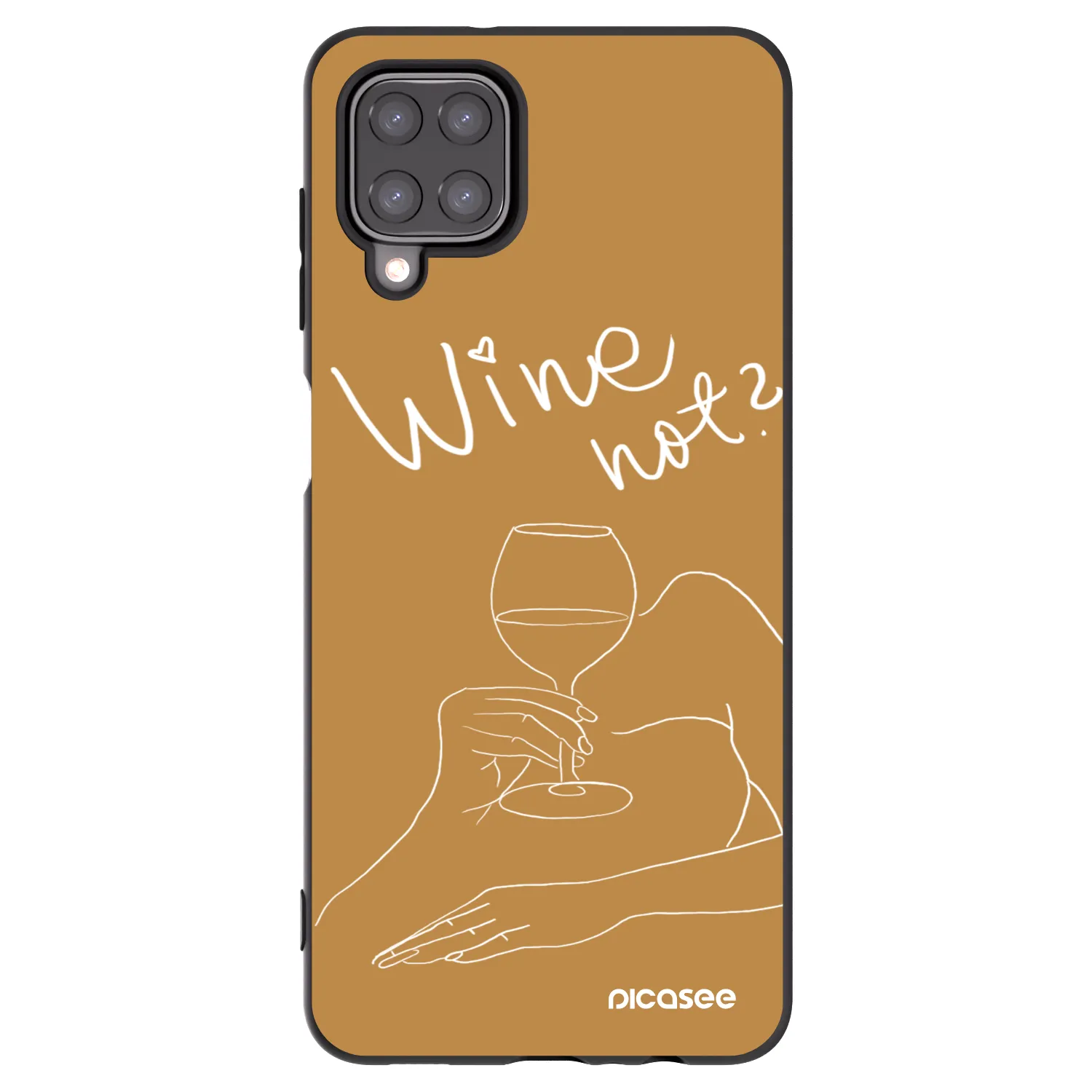 Picasee Samsung Galaxy M12 M127F Hülle - Schwarzes Silikon - Wine not