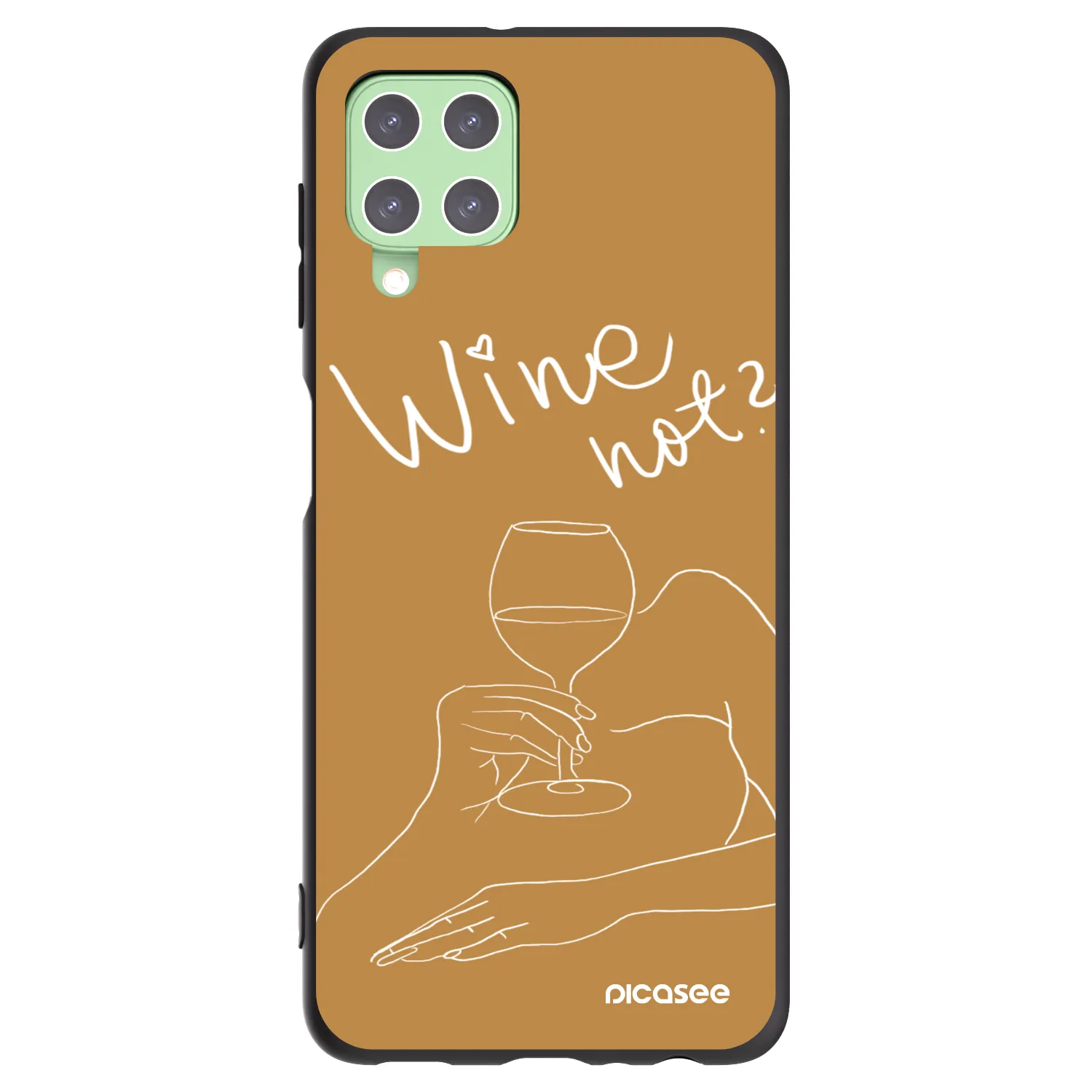 Picasee Samsung Galaxy A22 A225F 4G Hülle - Schwarzes Silikon - Wine not