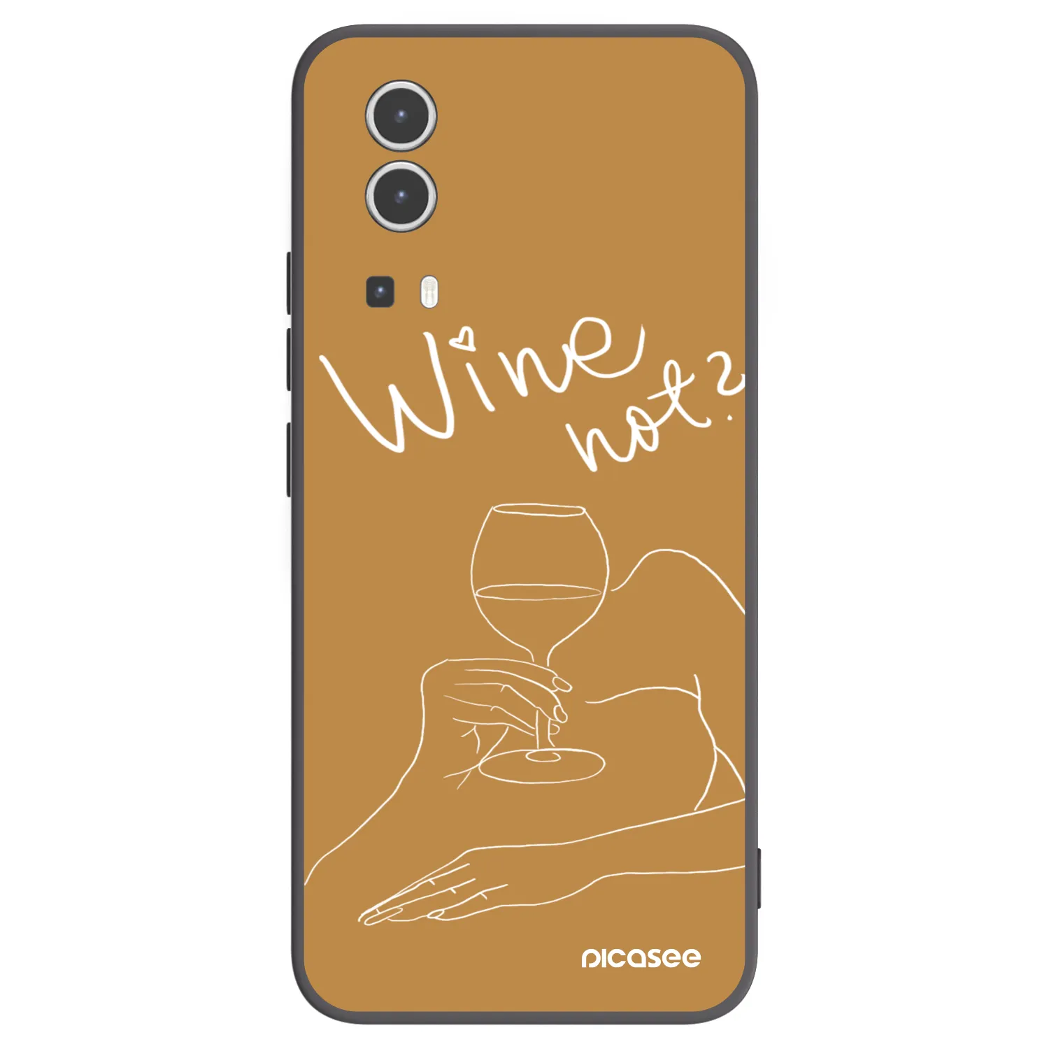 Picasee Vivo Y72 5G Hülle - Schwarzes Silikon - Wine not