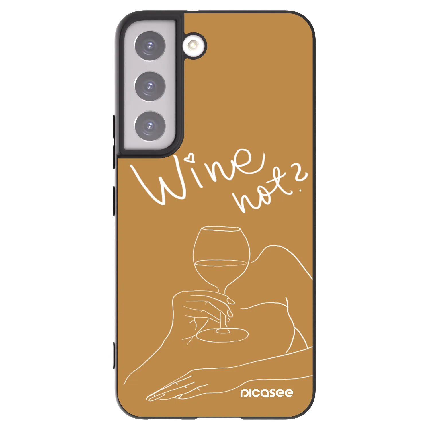 Picasee Samsung Galaxy S22 5G Hülle - Schwarzes Silikon - Wine not