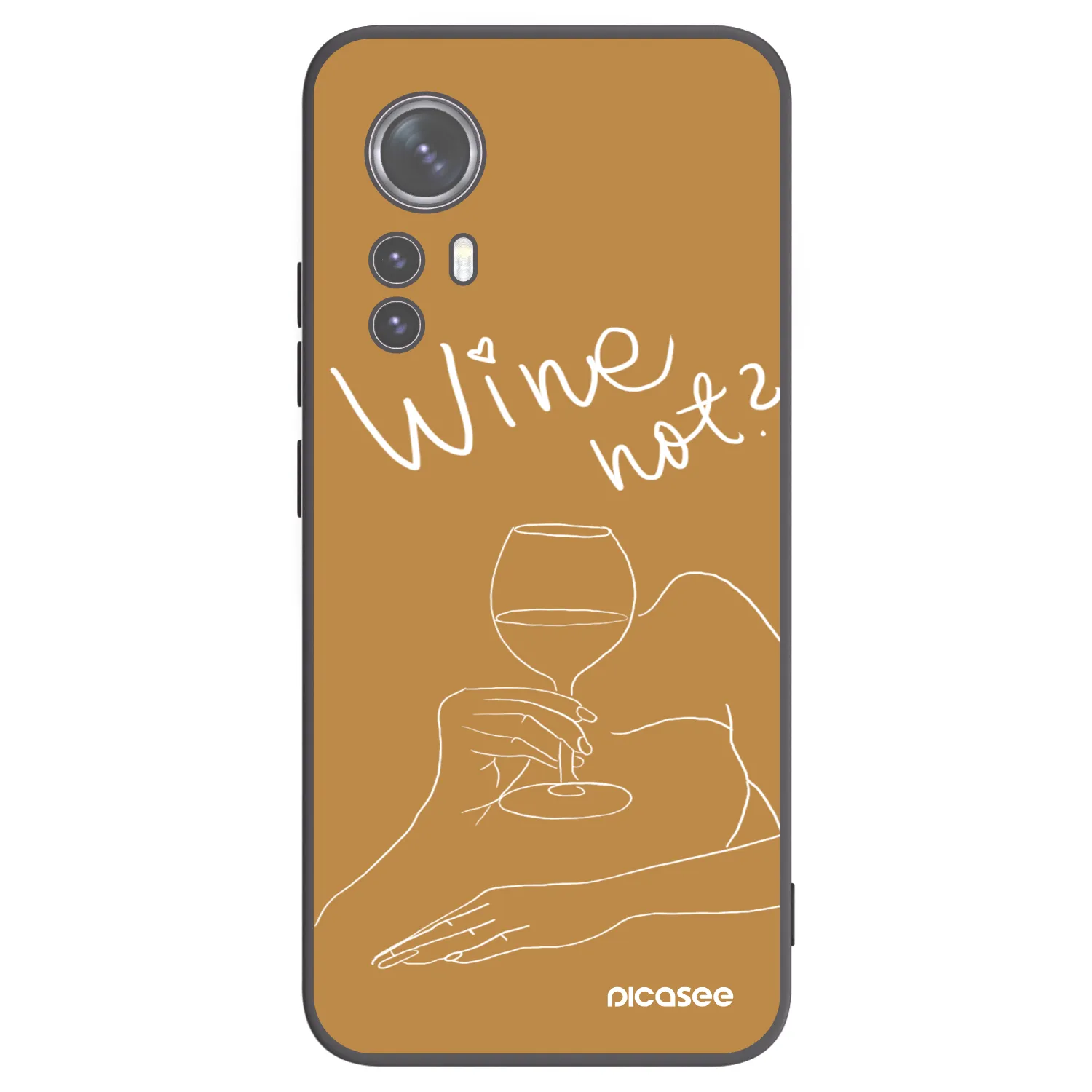 Picasee Xiaomi 12 Hülle - Schwarzes Silikon - Wine not