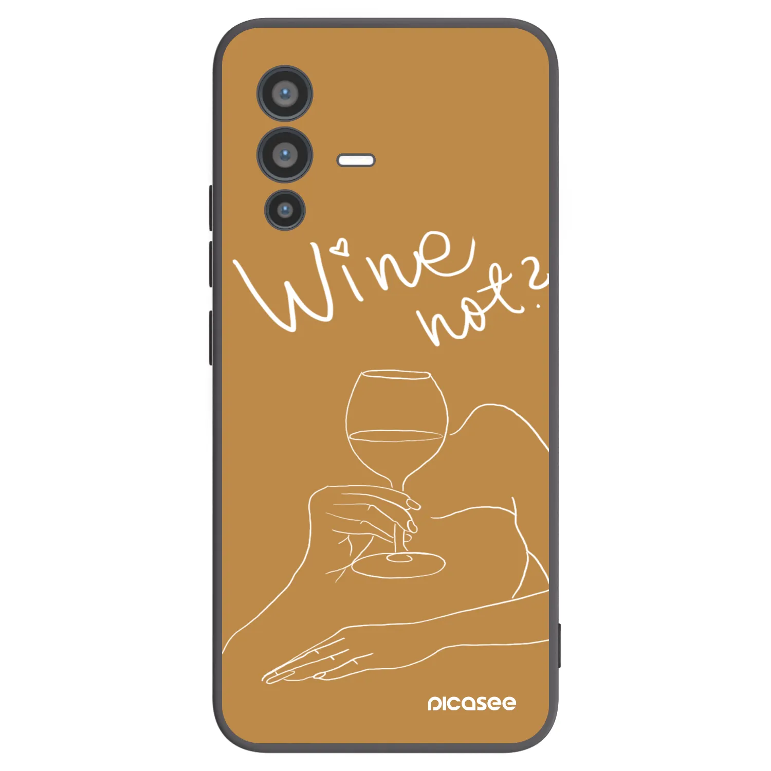 Picasee Vivo V23 5G Hülle - Schwarzes Silikon - Wine not