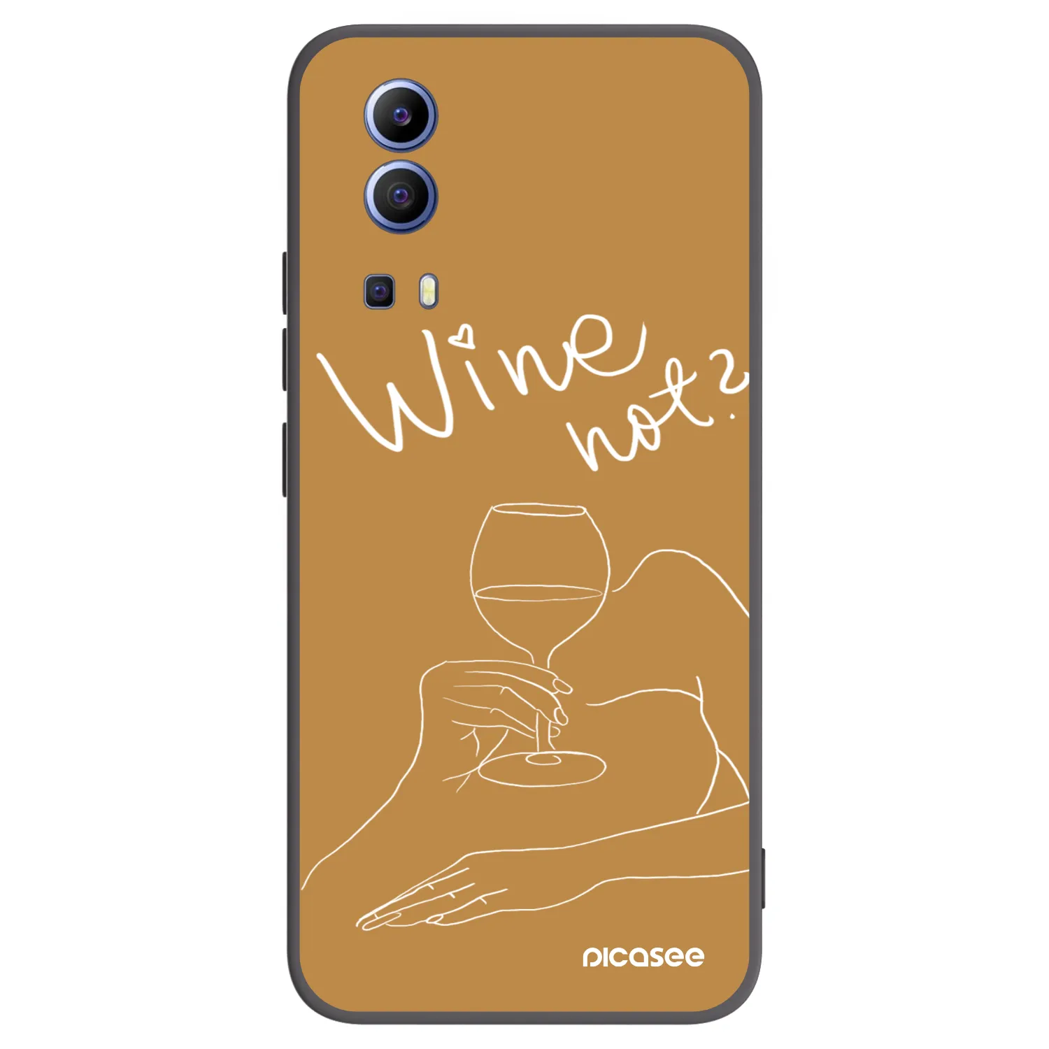 Picasee Vivo Y52 5G Hülle - Schwarzes Silikon - Wine not