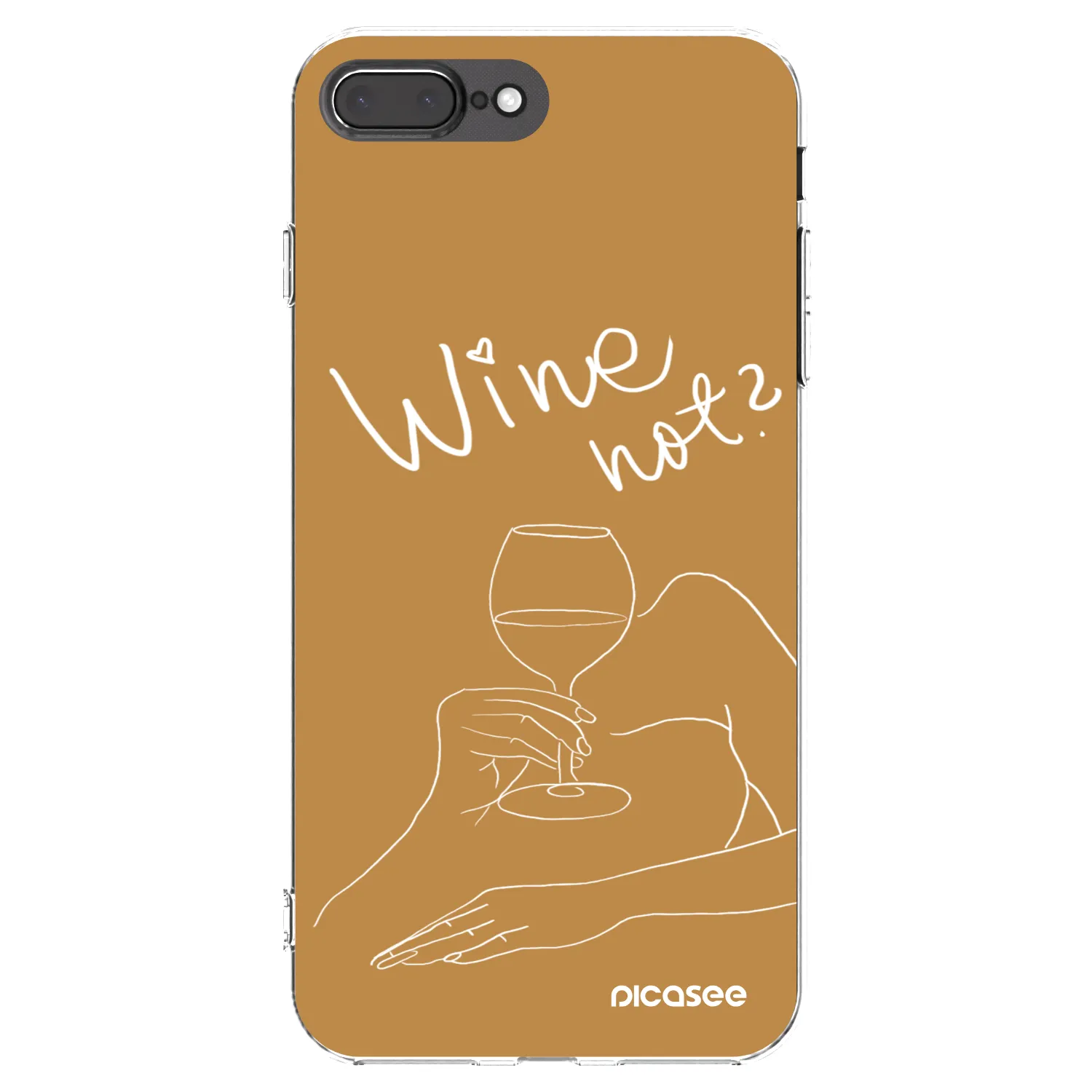 Picasee Apple iPhone 8 Plus Hülle - Transparentes Silikon - Wine not
