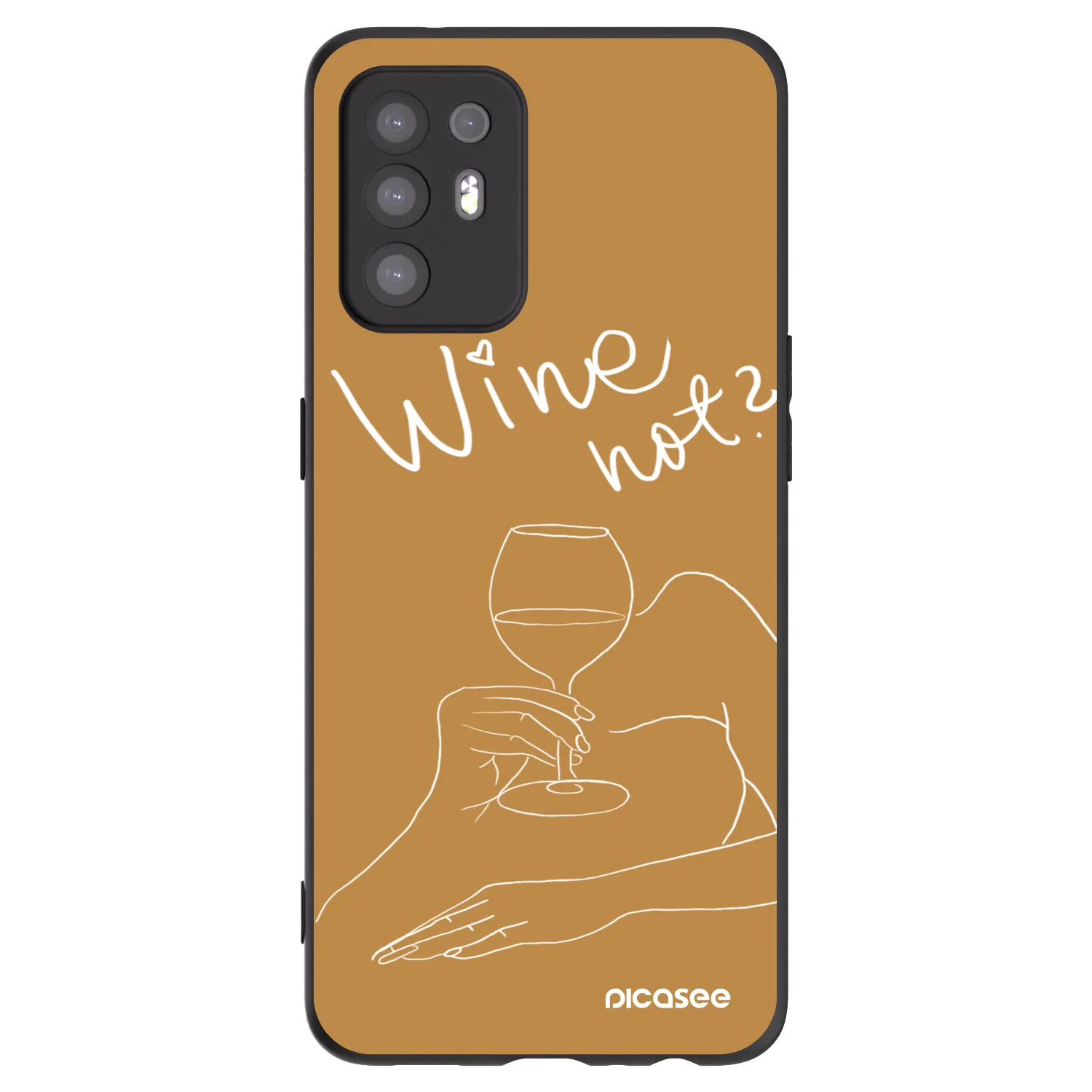 Picasee OPPO A94 5G Hülle - Schwarzes Silikon - Wine not
