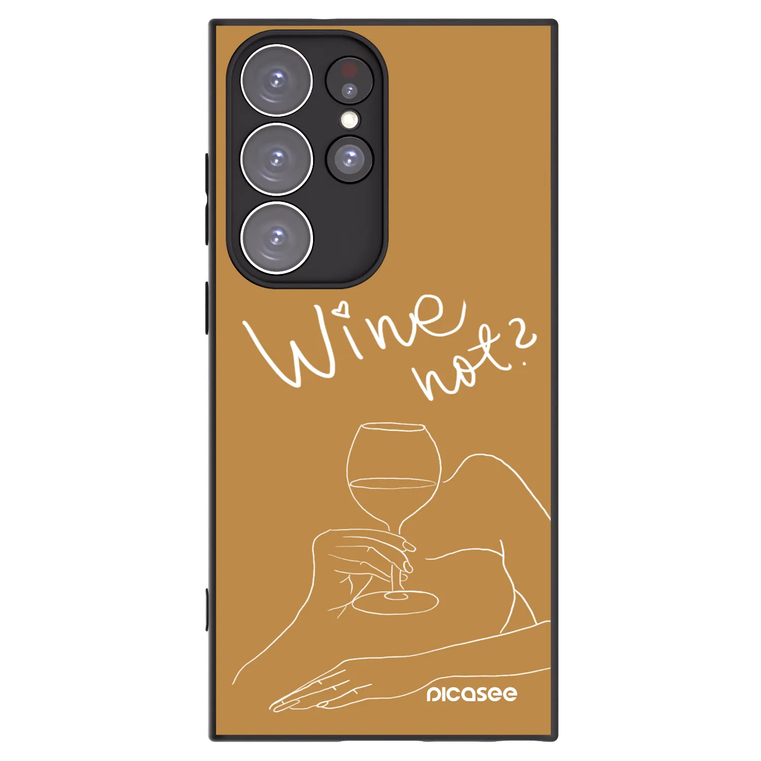 Picasee Samsung Galaxy S23 Ultra 5G Hülle - Schwarzes Silikon - Wine not