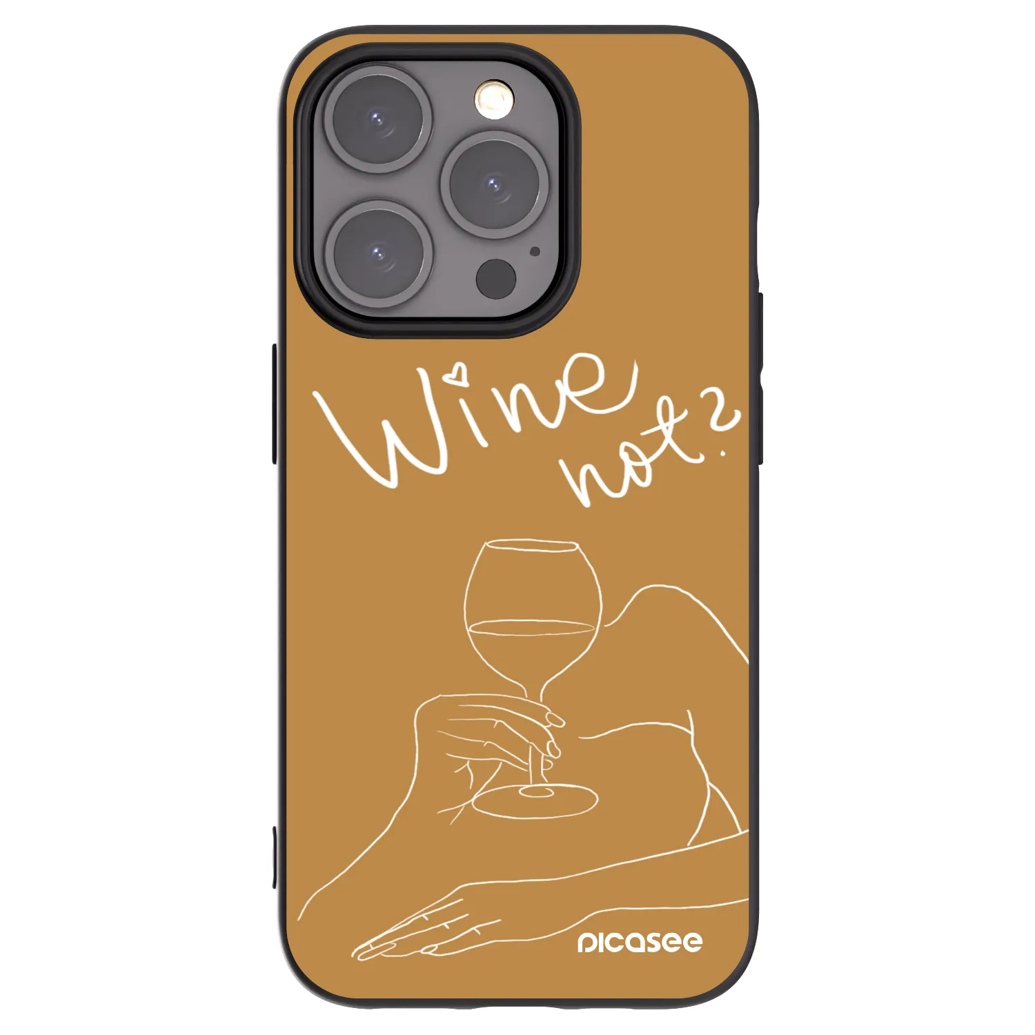 Picasee Apple iPhone 15 Pro Hülle - Schwarzes Silikon - Wine not