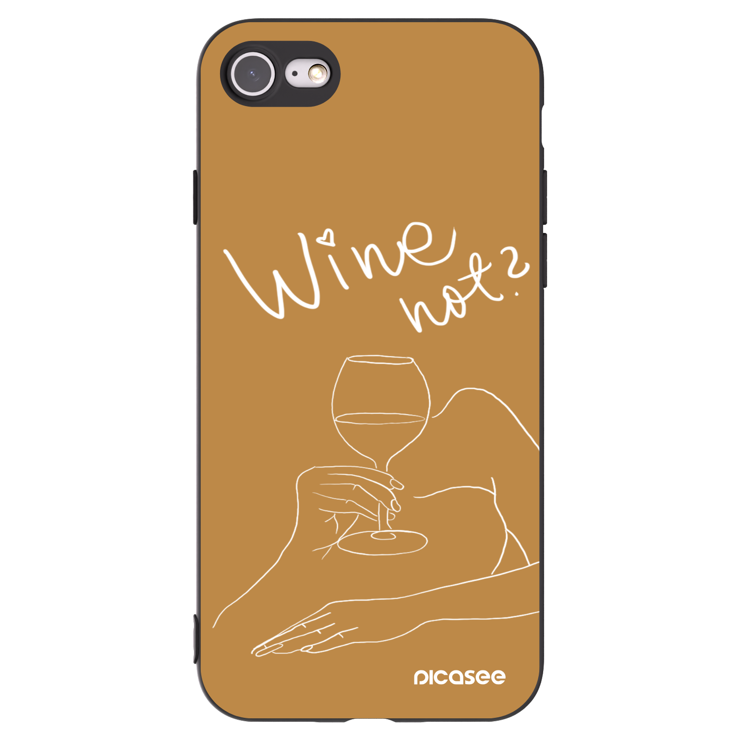 Picasee Apple iPhone 7 Hülle - Schwarzes Silikon - Wine not