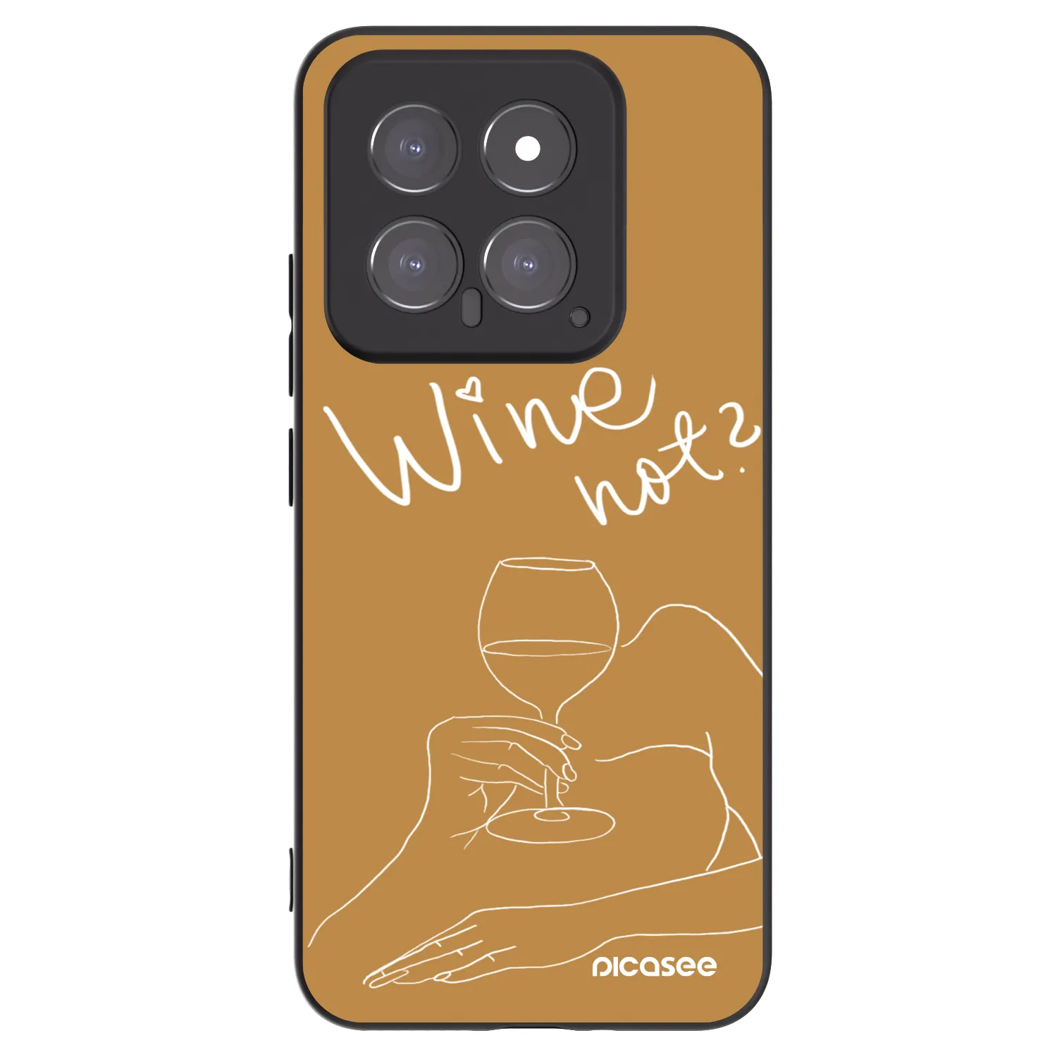 Picasee Xiaomi 14 Hülle - Schwarzes Silikon - Wine not