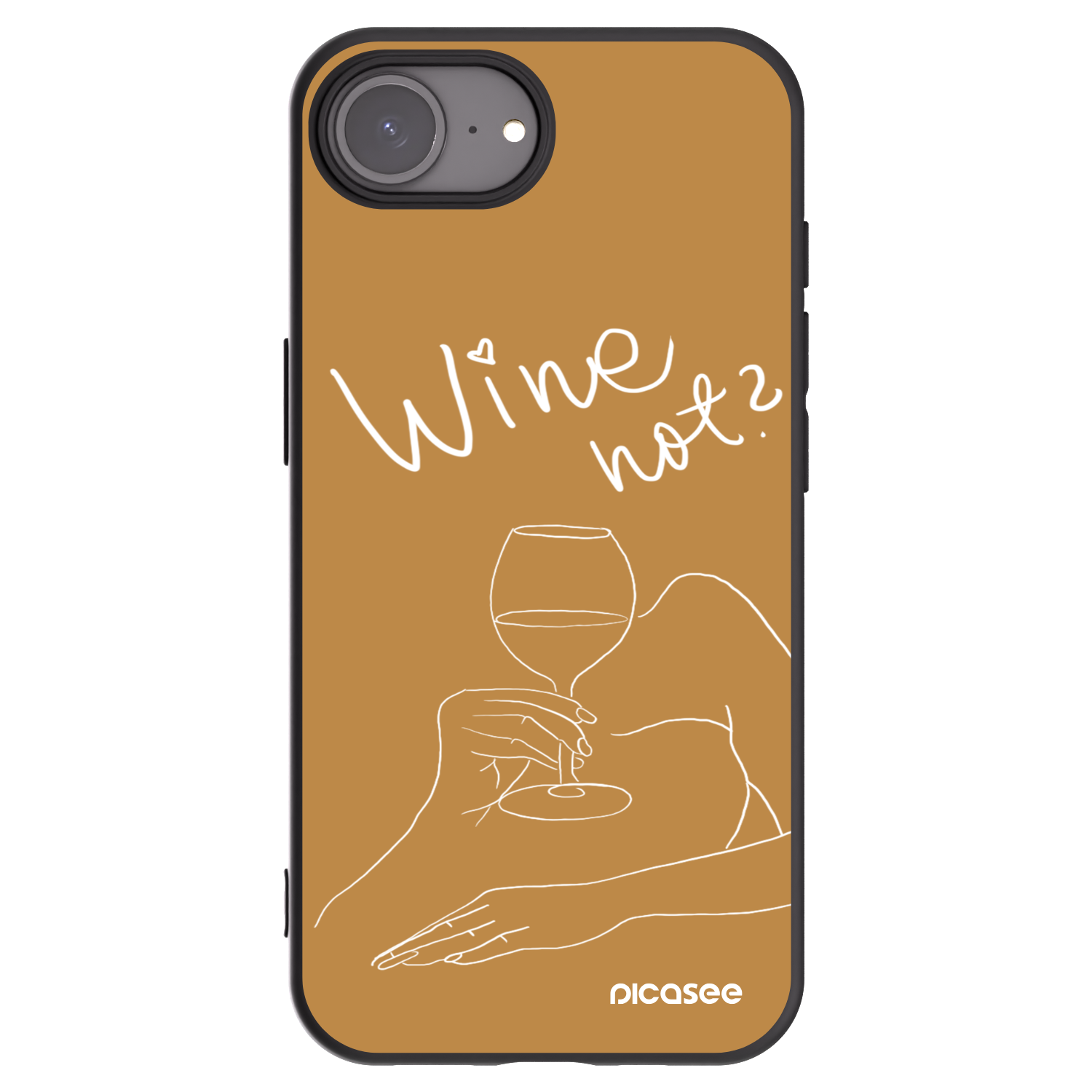 Picasee Apple iPhone 16e Hülle - Schwarzes Silikon - Wine not