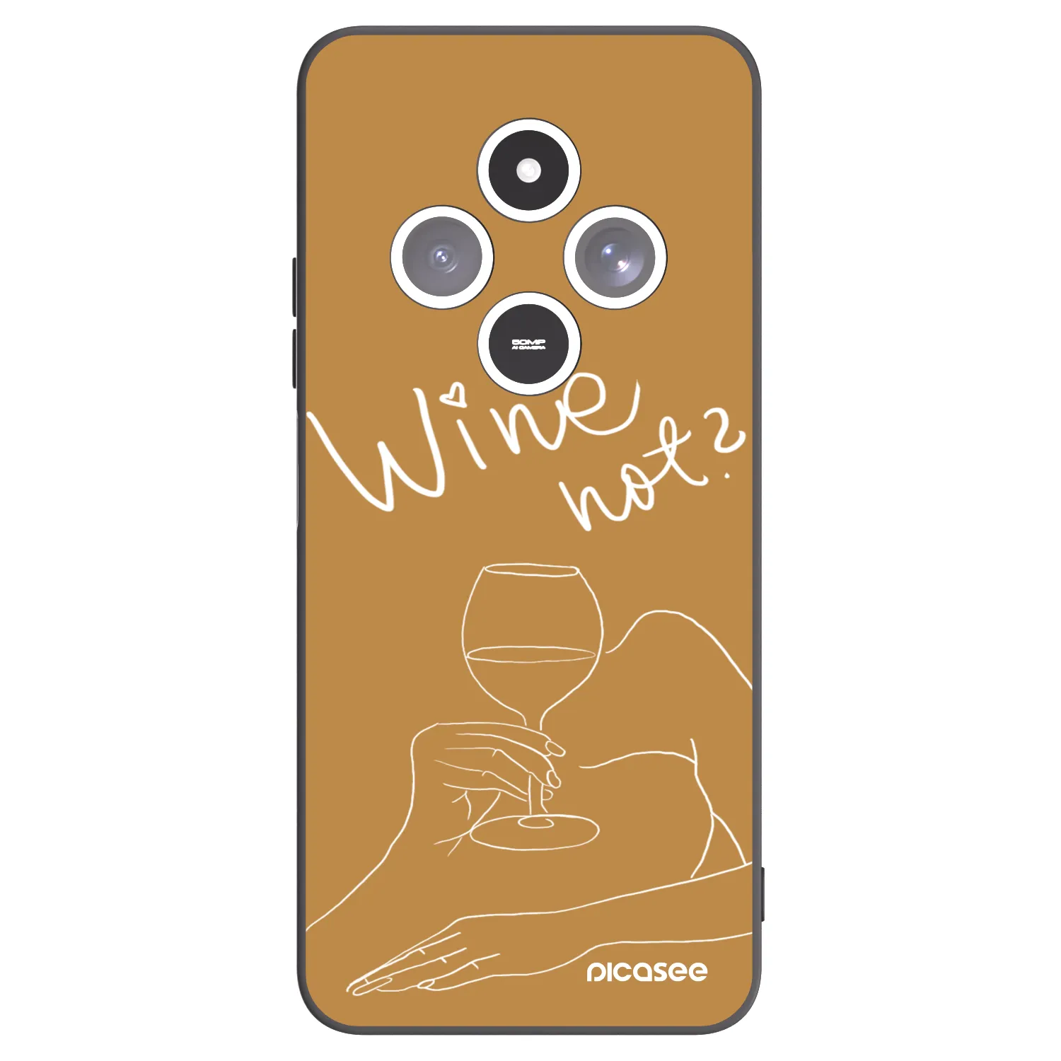 Picasee Xiaomi Redmi 14C Hülle - Schwarzes Silikon - Wine not