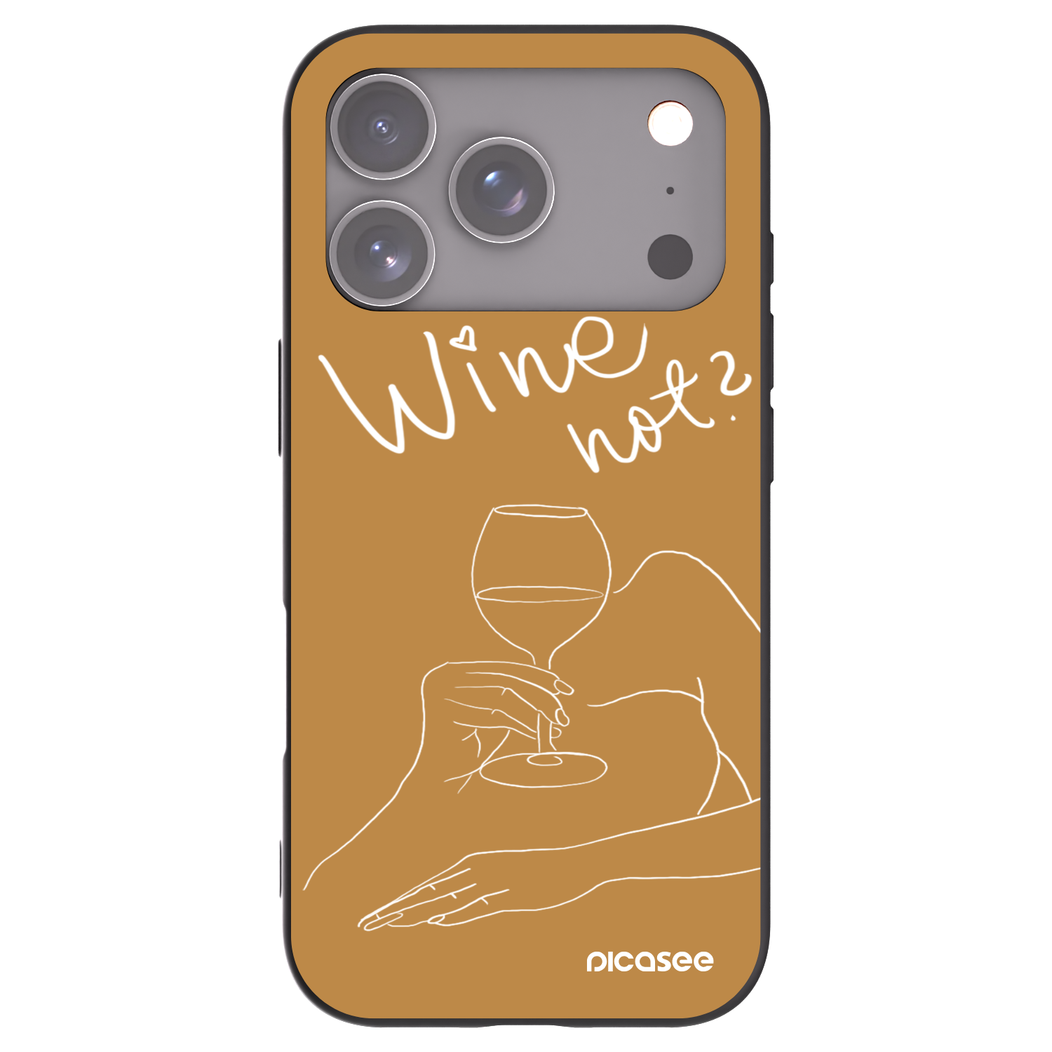 Picasee Apple iPhone 17 Pro Hülle - Schwarzes Silikon - Wine not