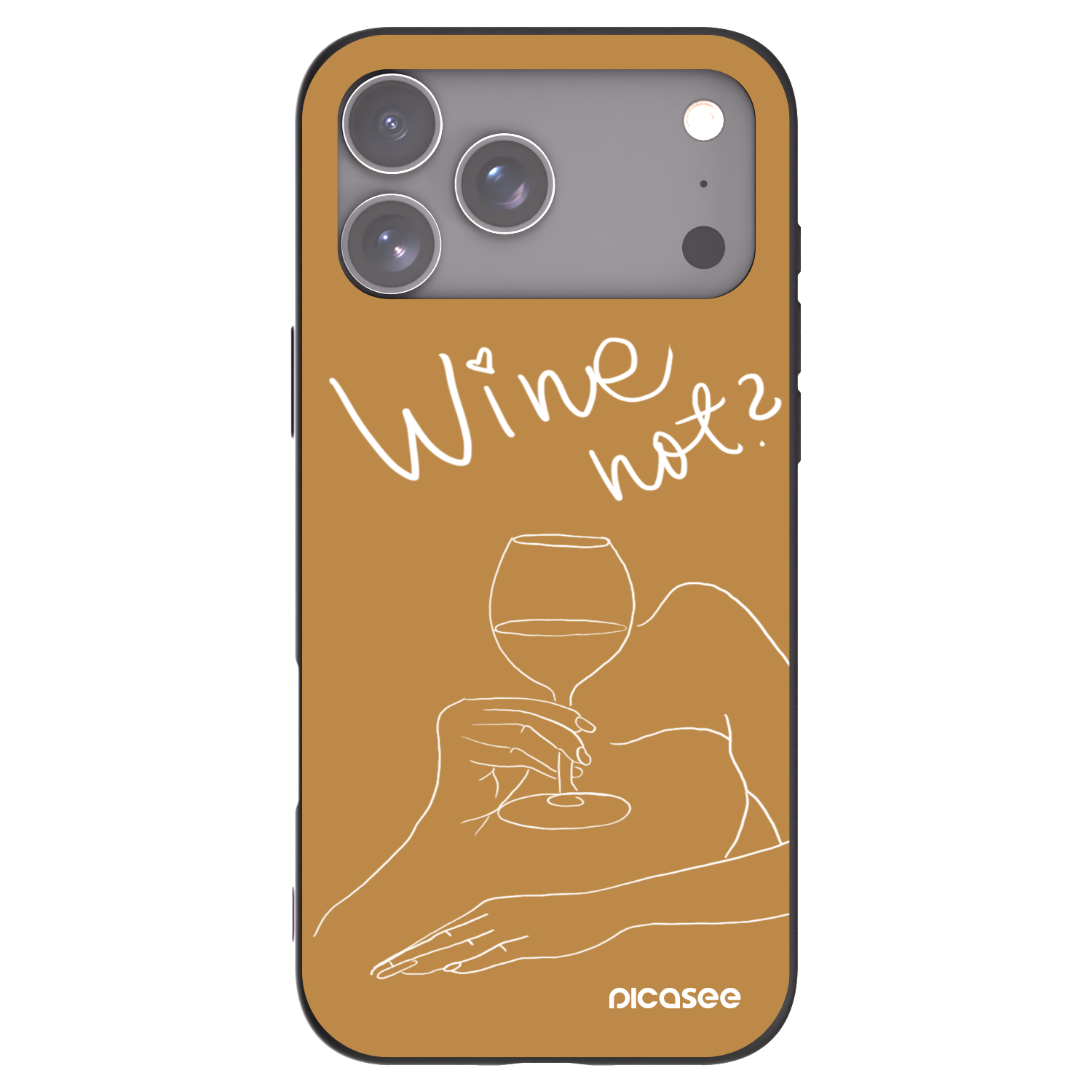 Picasee Apple iPhone 17 Pro Max Hülle - Schwarzes Silikon - Wine not