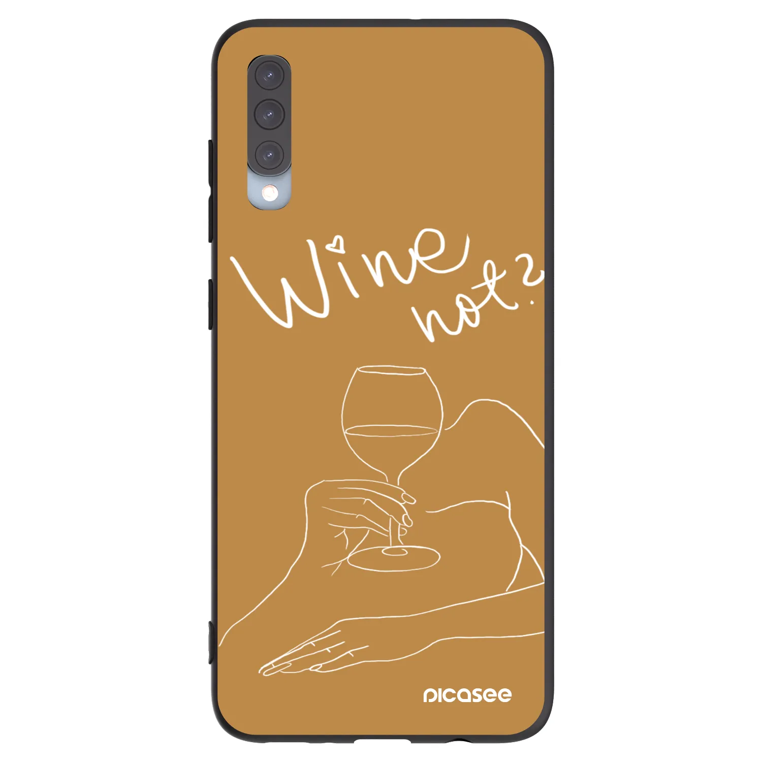 Picasee Samsung Galaxy A70 A705F Hülle - Schwarzes Silikon - Wine not