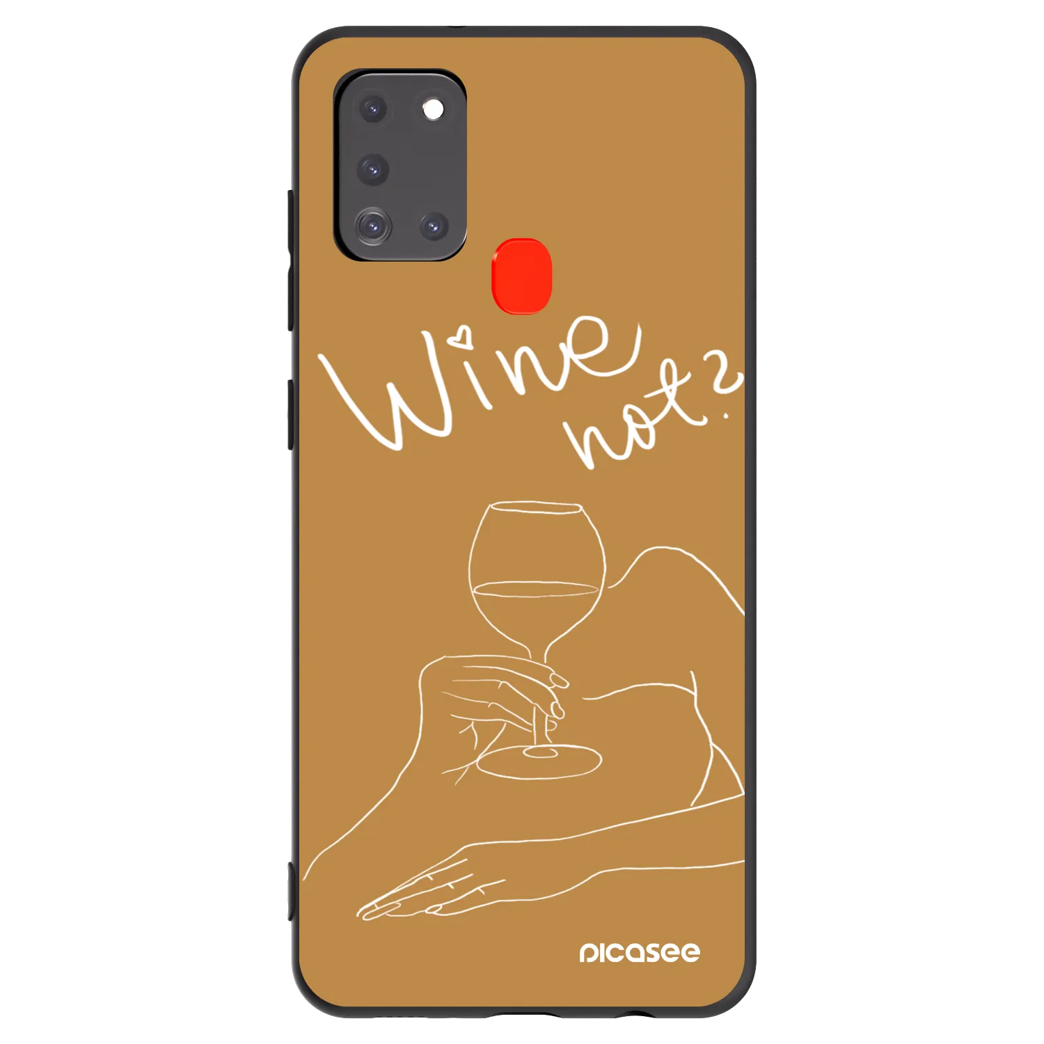 Picasee Samsung Galaxy A21s Hülle - Schwarzes Silikon - Wine not