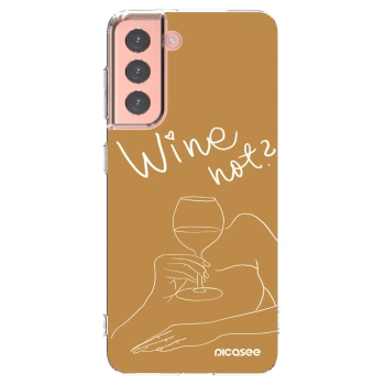 Picasee Samsung Galaxy S21 5G G991B Hülle - Transparentes Silikon - Wine not