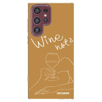 Picasee Samsung Galaxy S22 Ultra 5G Hülle - Transparentes Silikon - Wine not