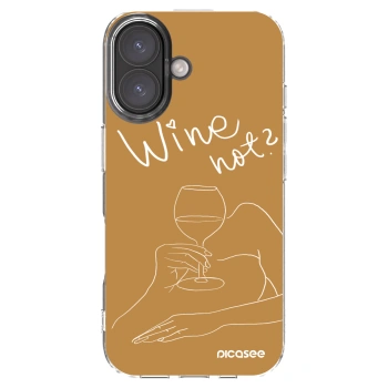 Picasee Apple iPhone 16 Hülle - Transparentes Silikon - Wine not