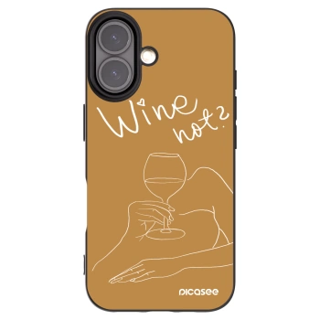 Picasee Apple iPhone 16 Hülle - Schwarzes Silikon - Wine not