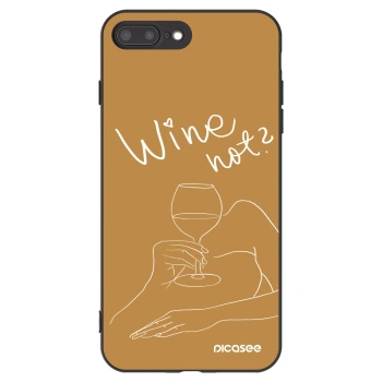 Picasee Apple iPhone 8 Plus Hülle - Schwarzes Silikon - Wine not