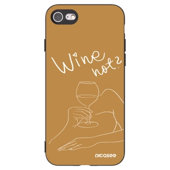 Picasee Apple iPhone SE 2020 Hülle - Schwarzes Silikon - Wine not