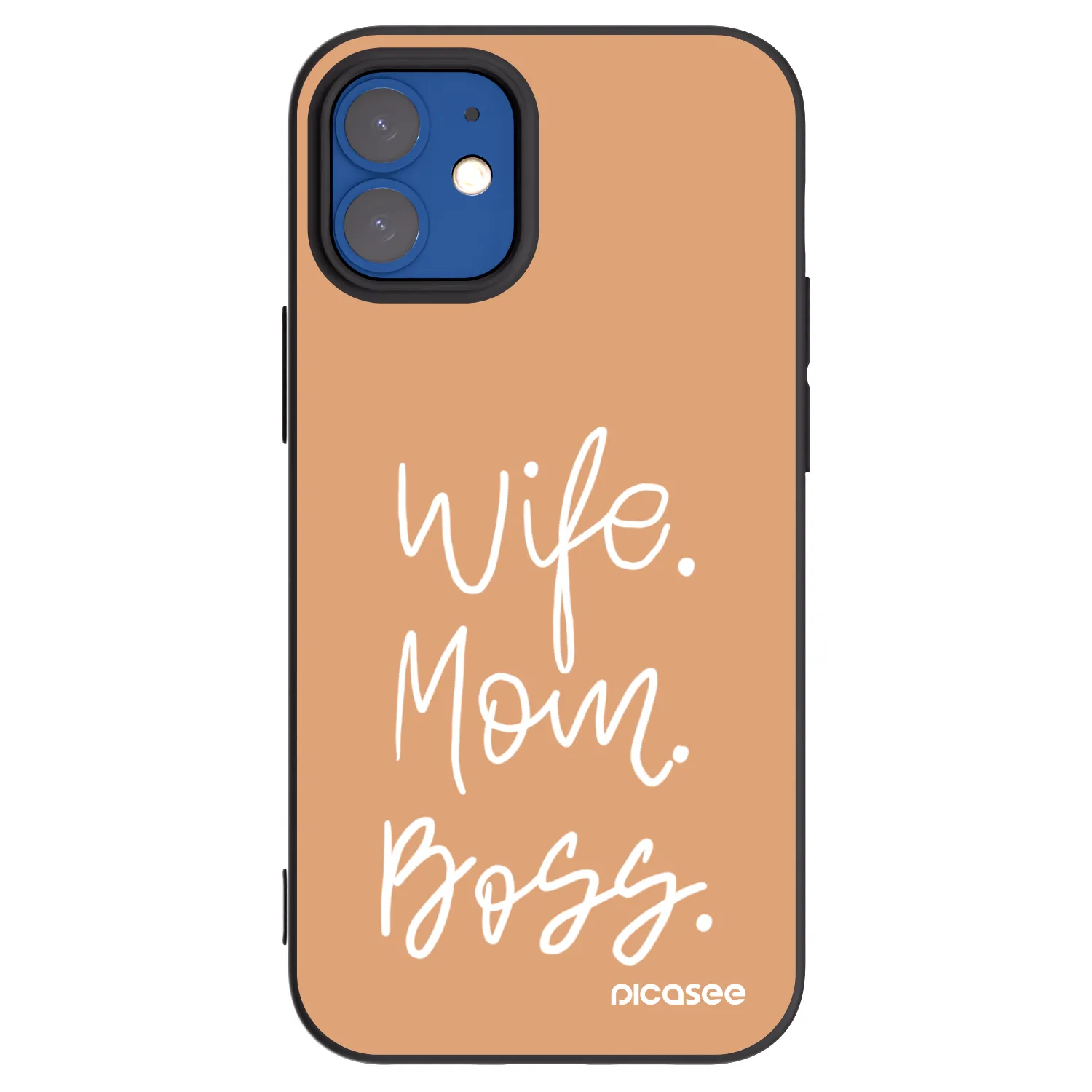 Picasee Apple iPhone 12 mini Hülle - Schwarzes Silikon - Boss Mama