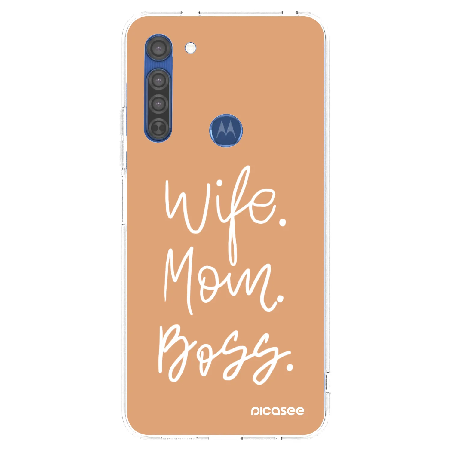 Picasee Motorola Moto G8 Hülle - Transparentes Silikon - Boss Mama