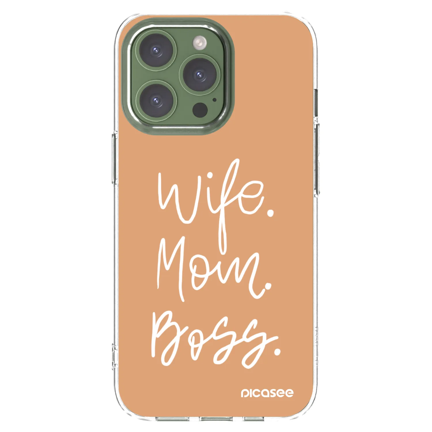 Picasee Apple iPhone 13 Pro Hülle - Transparentes Silikon - Boss Mama