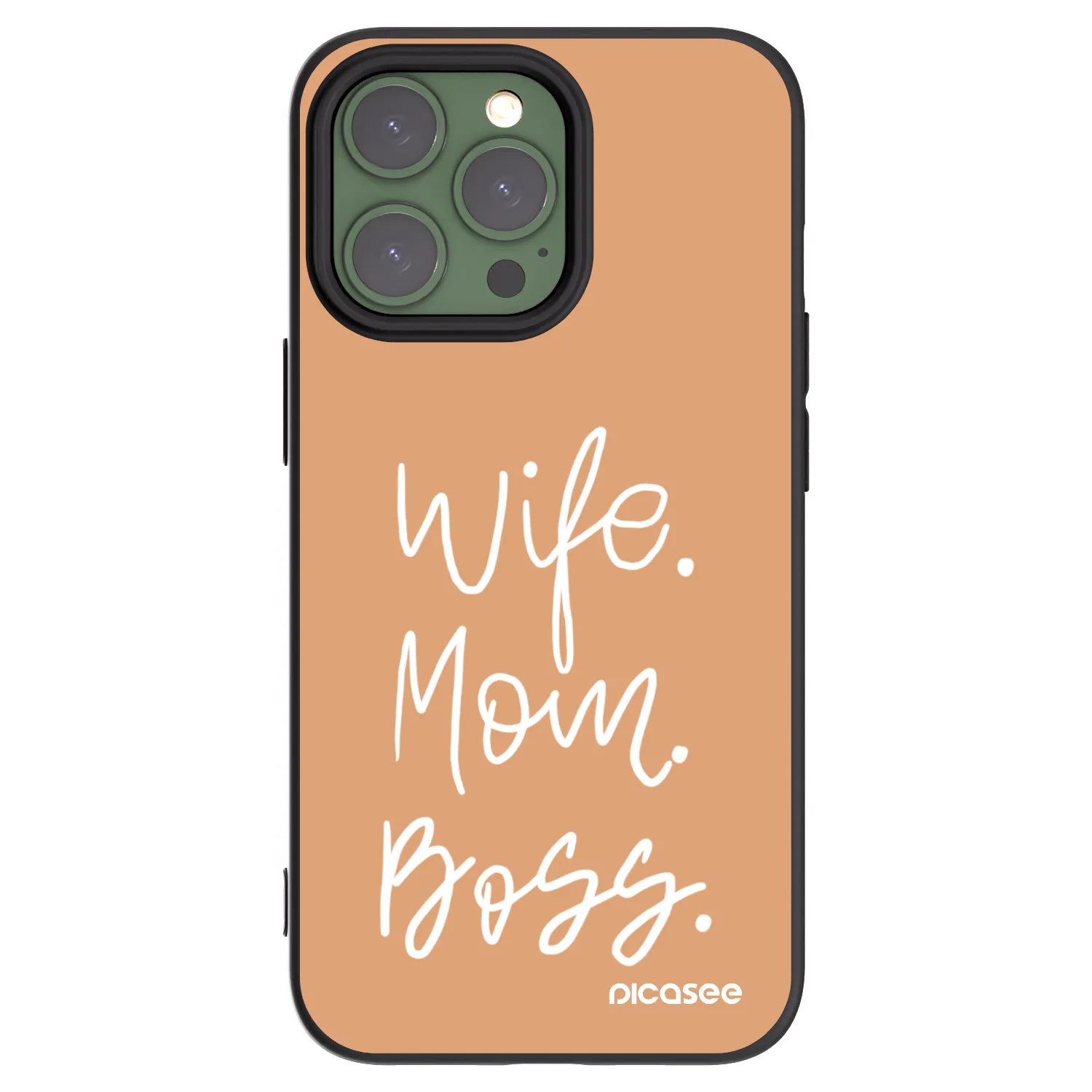 Picasee Apple iPhone 13 Pro Hülle - Schwarzes Silikon - Boss Mama