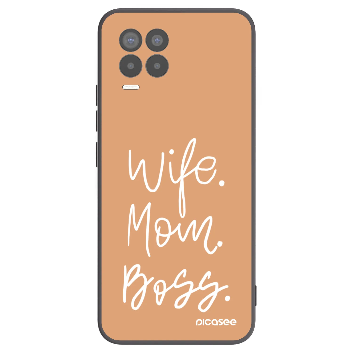 Picasee Realme 8 4G Hülle - Schwarzes Silikon - Boss Mama