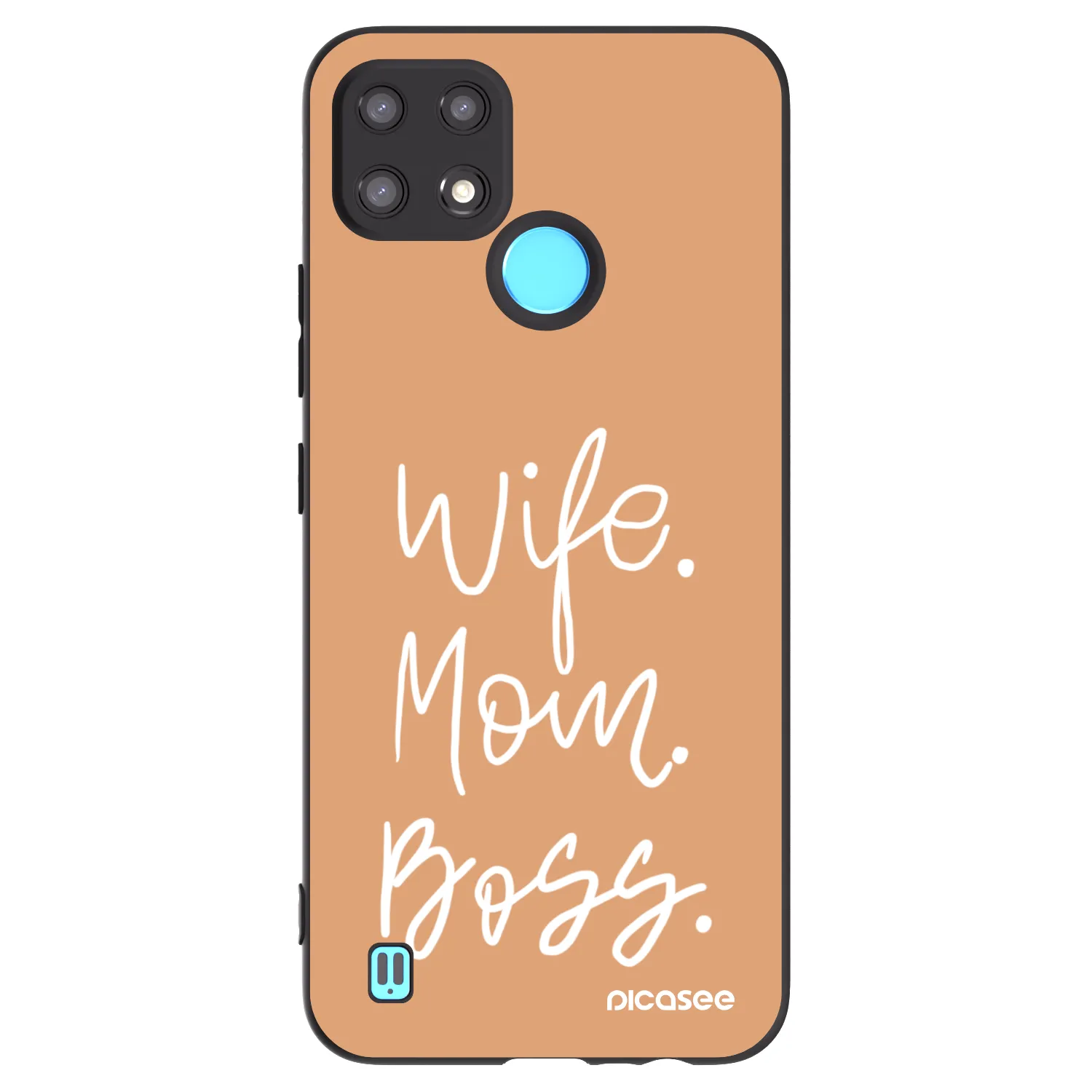 Picasee Realme C21 Hülle - Schwarzes Silikon - Boss Mama