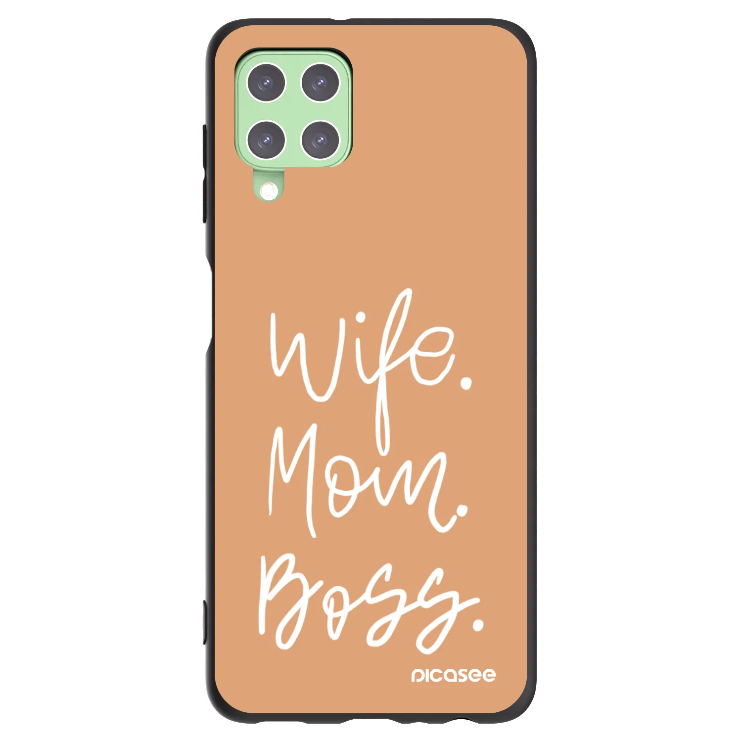 Picasee Samsung Galaxy A22 A225F 4G Hülle - Schwarzes Silikon - Boss Mama