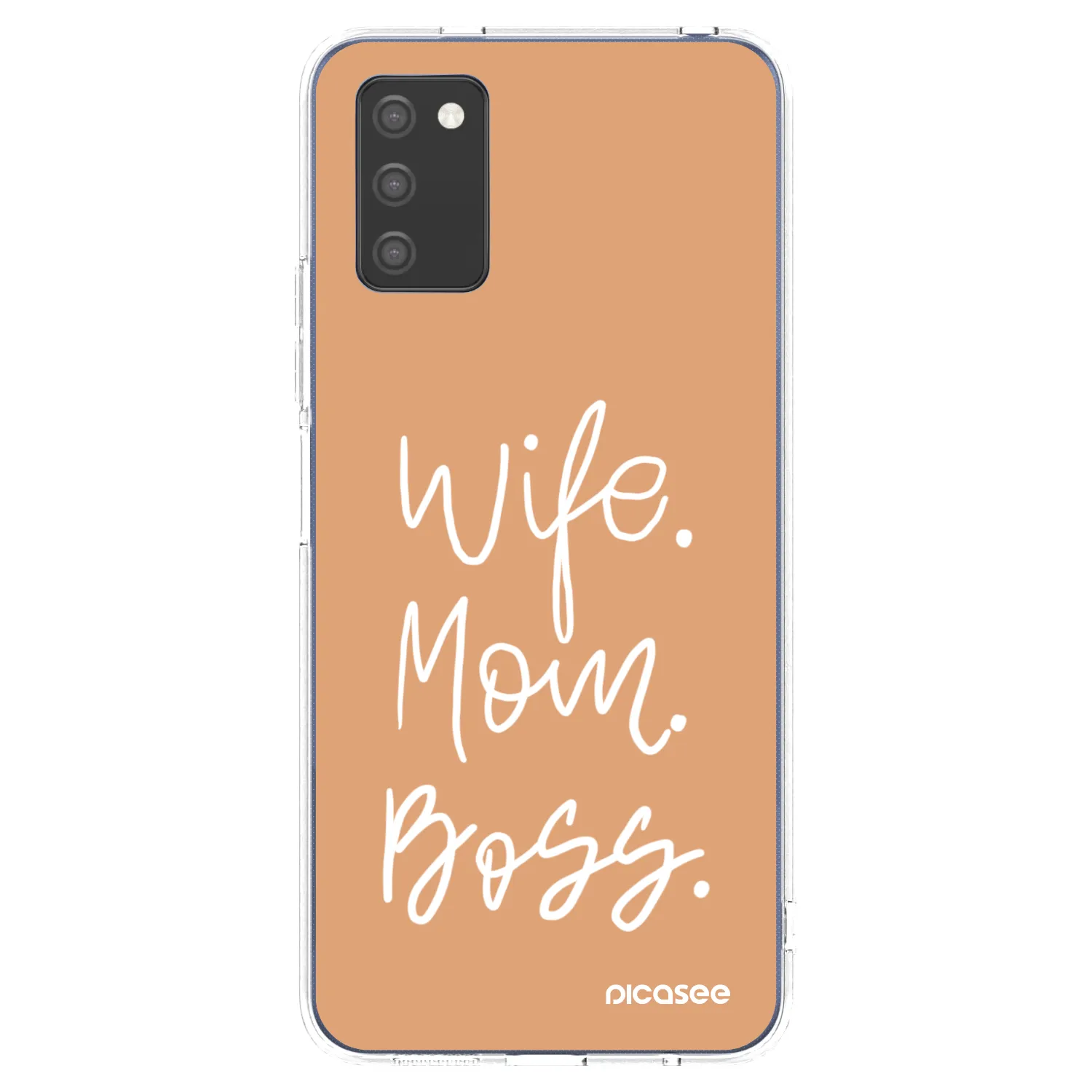 Picasee Samsung Galaxy A03s A037G Hülle - Transparentes Silikon - Boss Mama