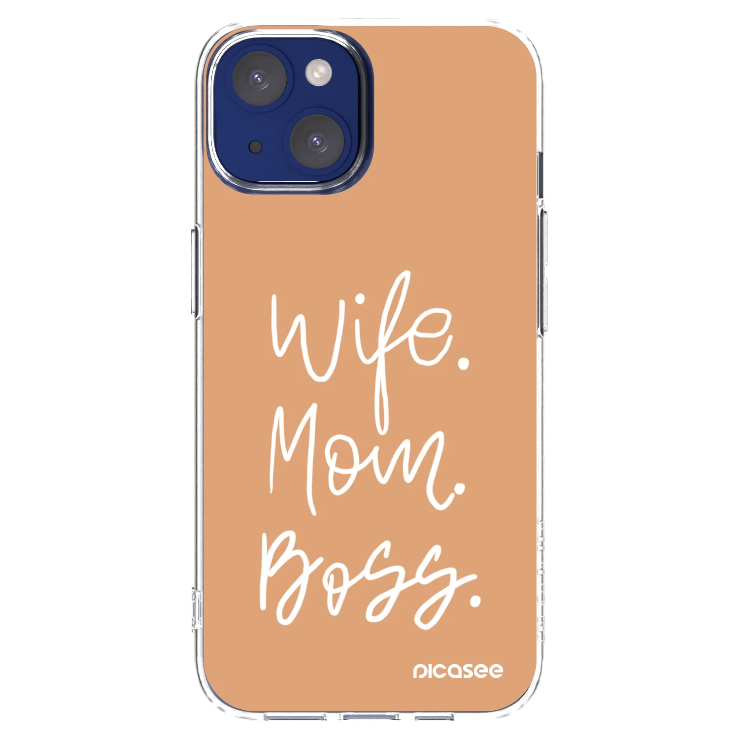 Picasee Apple iPhone 14 Hülle - Transparentes Silikon - Boss Mama
