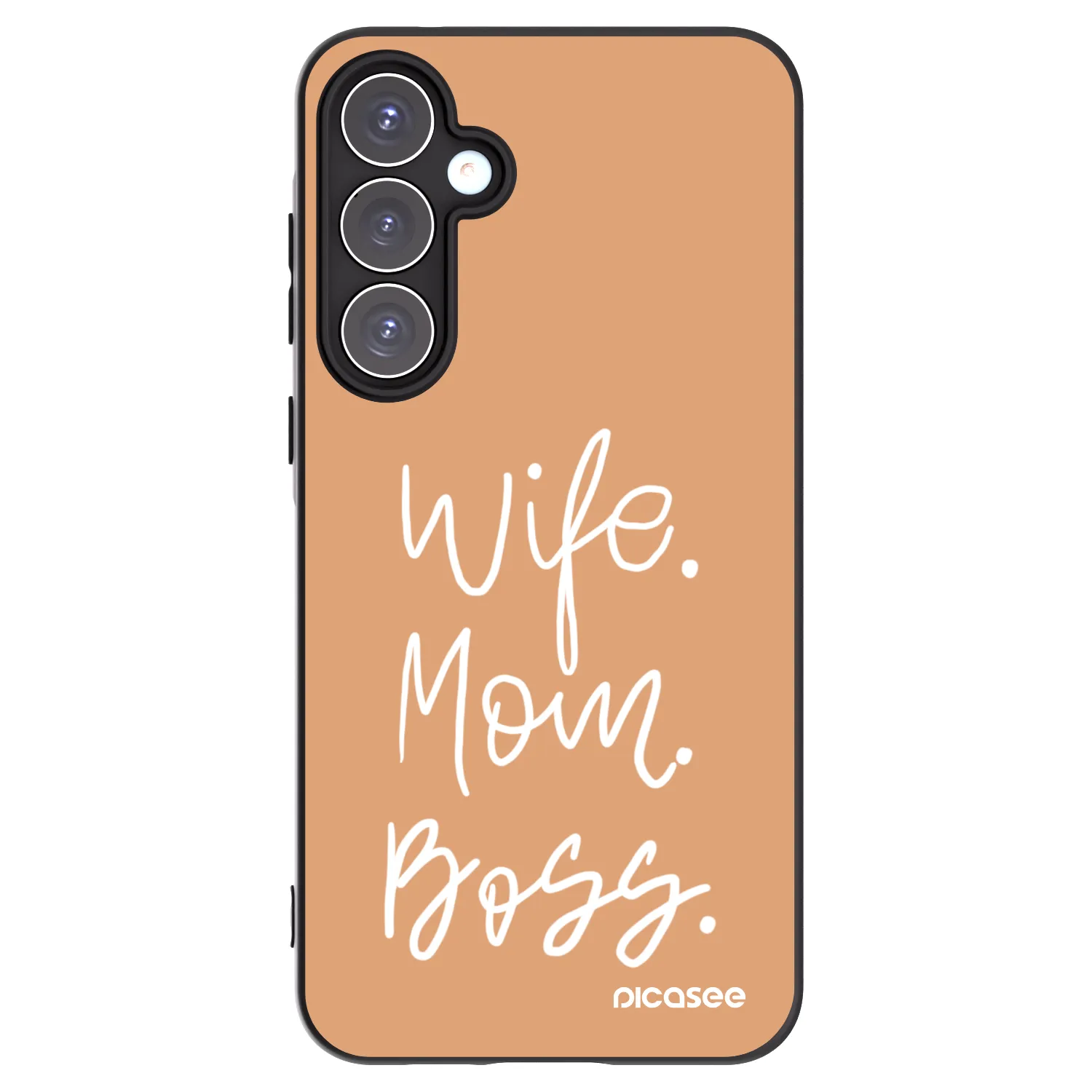Picasee Samsung Galaxy A55 5G A556B Hülle - Schwarzes Silikon - Boss Mama