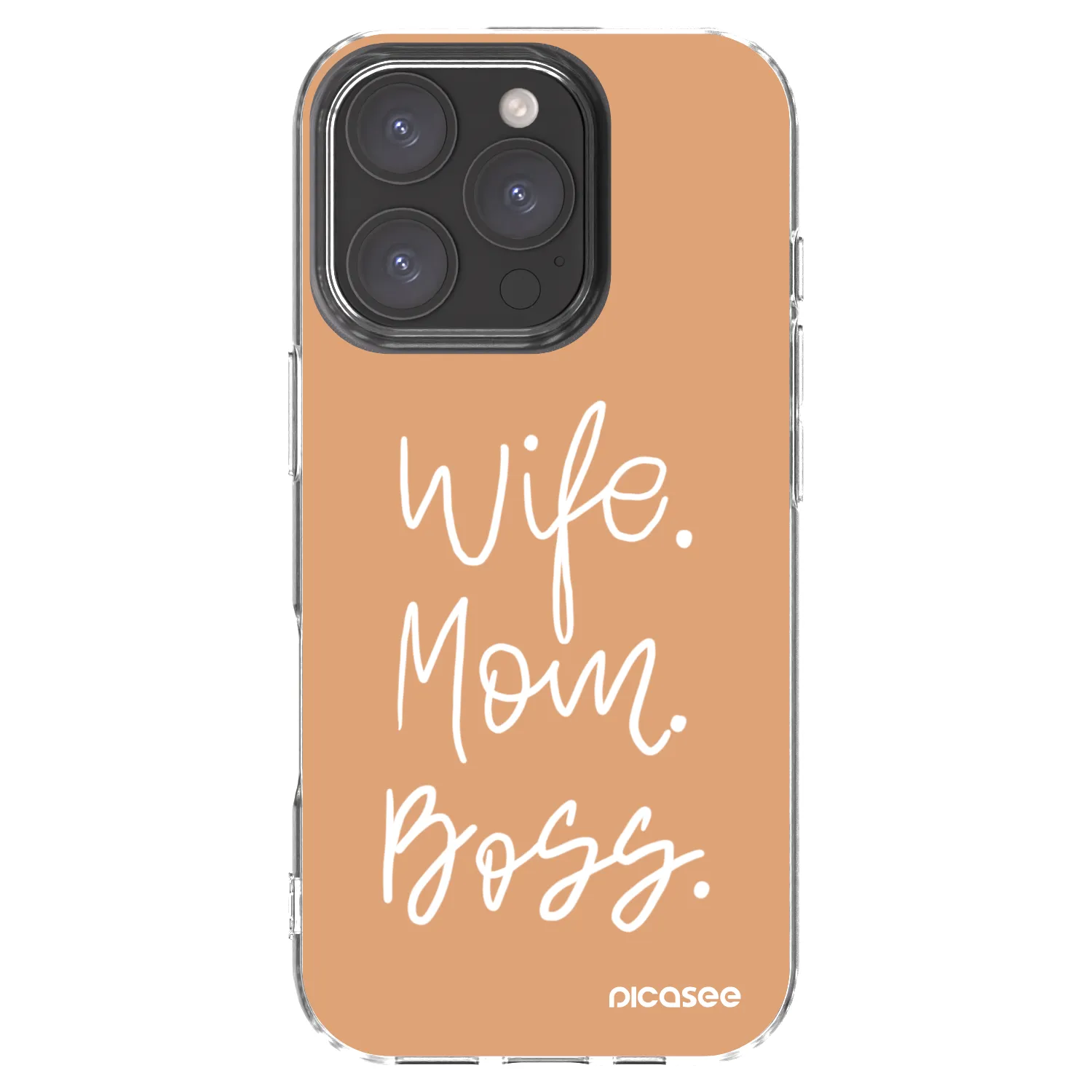 Picasee Apple iPhone 16 Pro Hülle - Transparentes Silikon - Boss Mama
